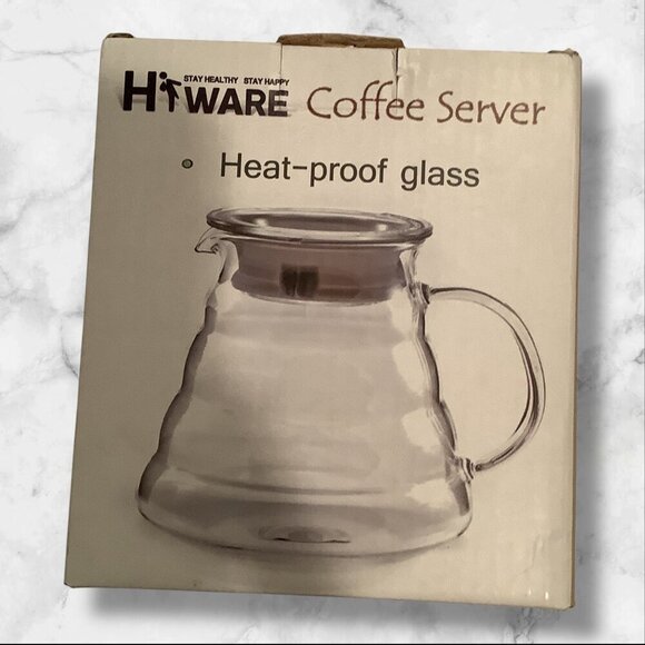 Hiware Coffee Server Heat-Proof Glass HISC600 Cone-Shaped Design No Top - Picture 3 of 10